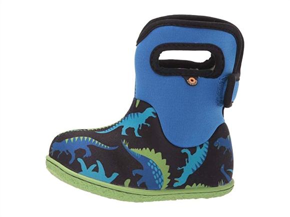 NEW BOGS boys‚Äô baby dino waterproof boots w/ handles in electric blue/multi - Picture 2 of 7